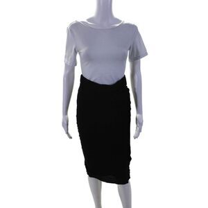 Graham & Spencer Womens Elastic Waistband Knit Pencil Skirt Black Size Petite